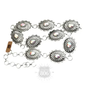 Concho Link Belt with Rhinestone Center