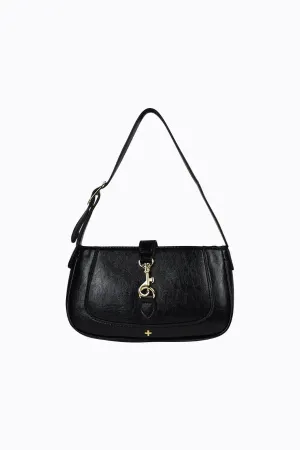 Connor Shoulder Bag Black Crinkle / Gold