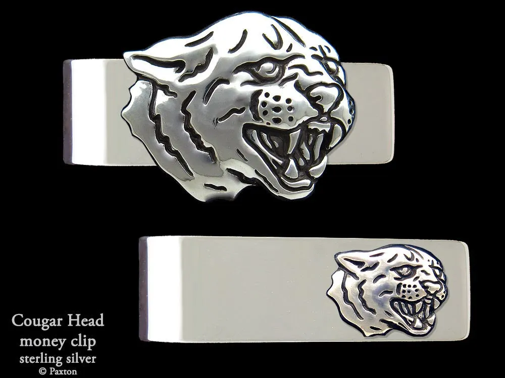 Cougar Panther Head Money Clip Sterling Silver