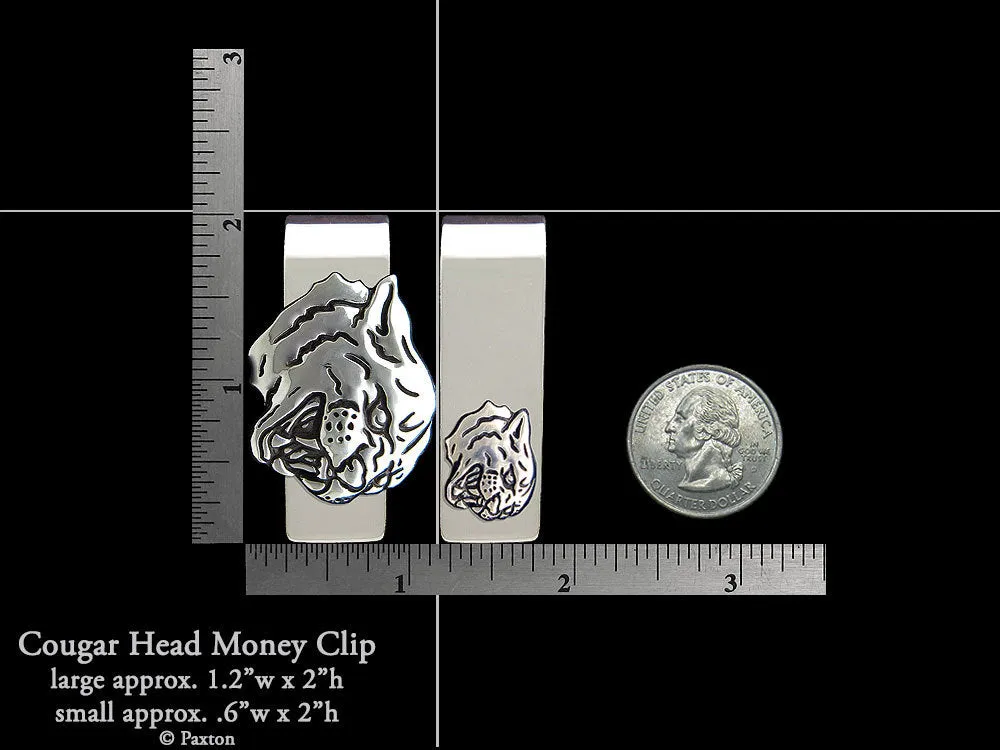 Cougar Panther Head Money Clip Sterling Silver