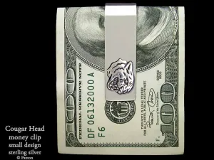 Cougar Panther Head Money Clip Sterling Silver