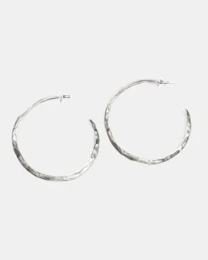 CRATER HOOP EARRINGS IN STERLING SILVER