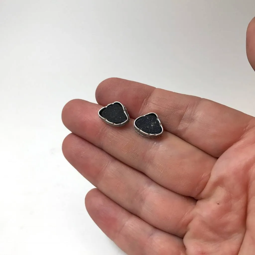 Creative Black Tie Medium Studs - triangular (wholesale)