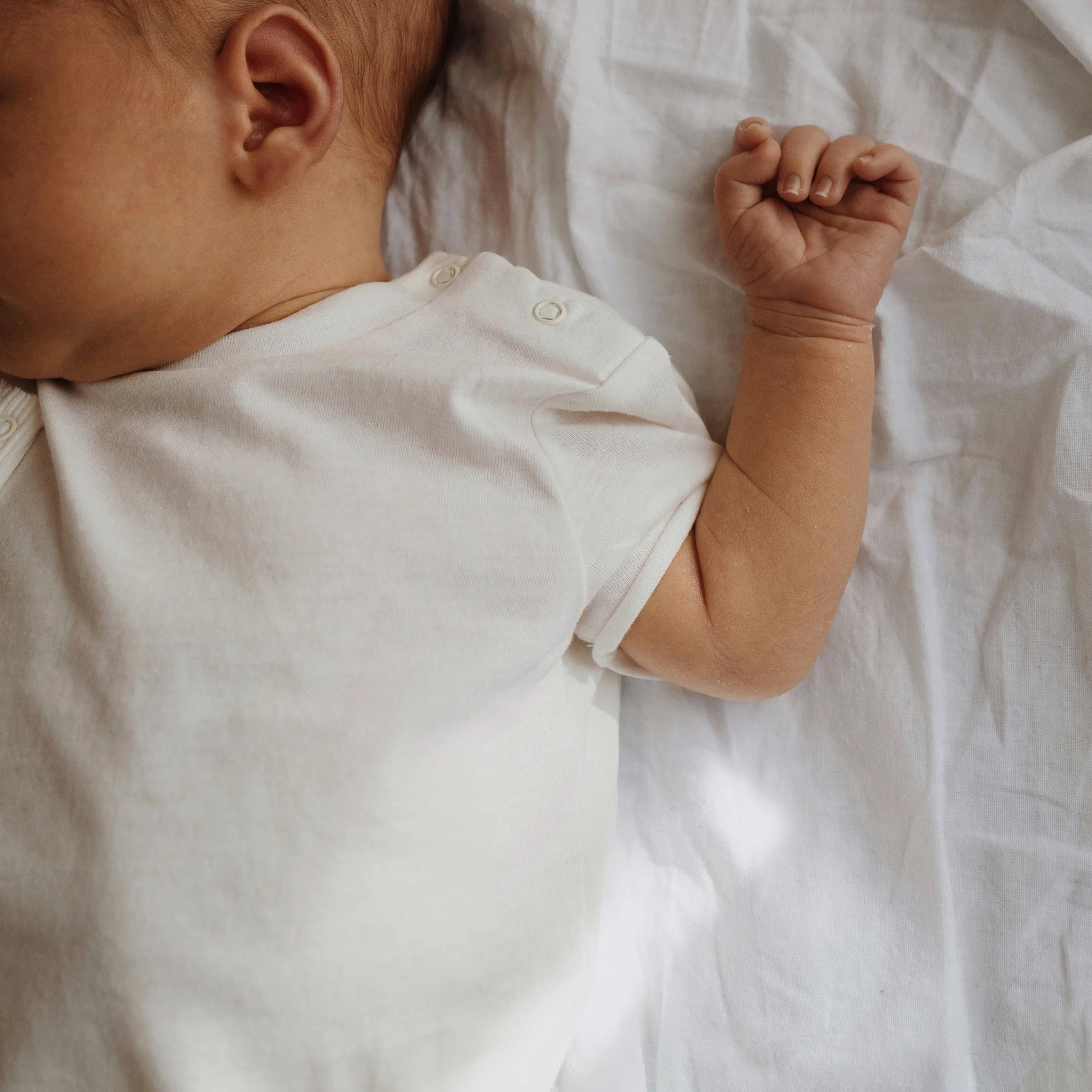 Cree Cotton Jersey Baby Bodysuit (Natural White)