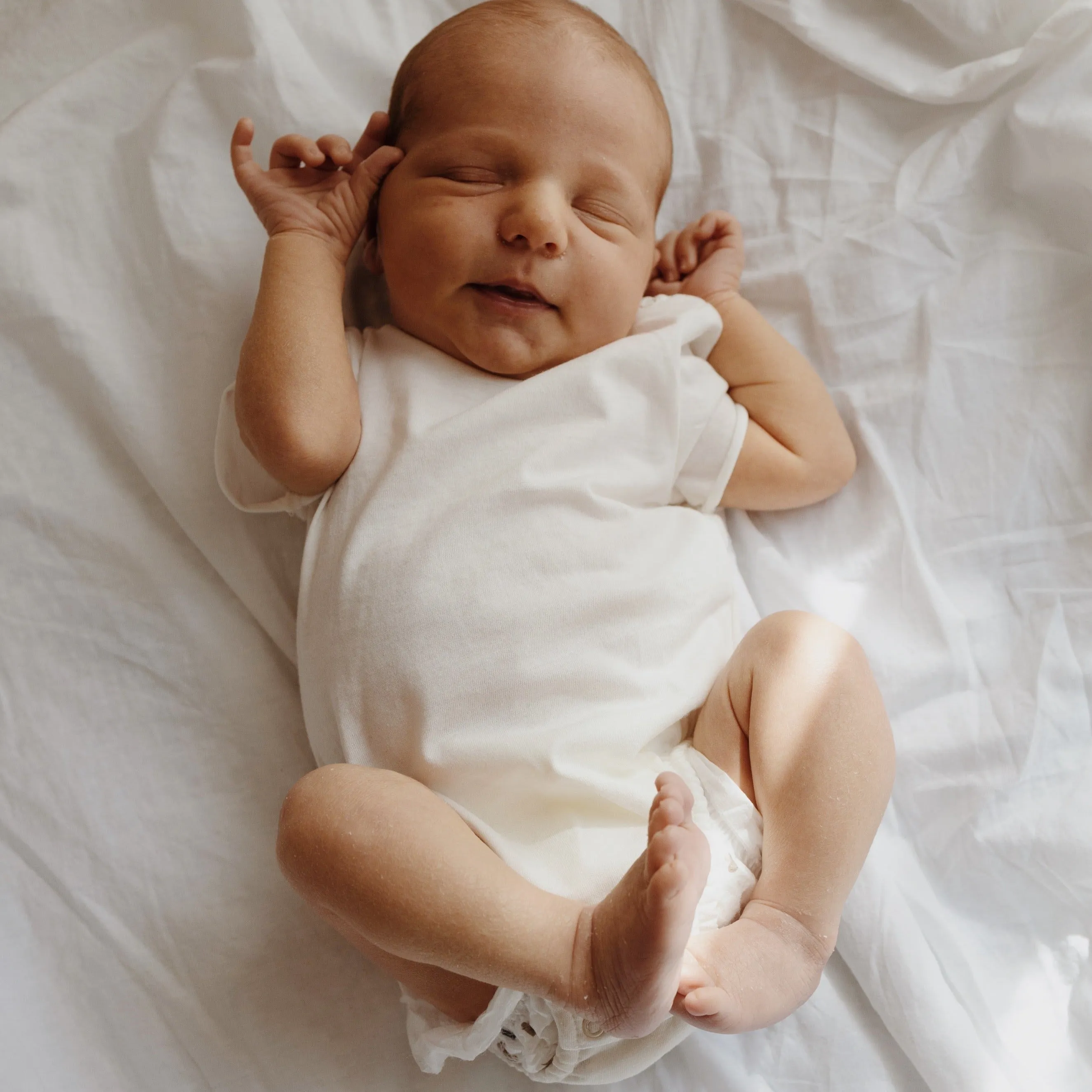 Cree Cotton Jersey Baby Bodysuit (Natural White)