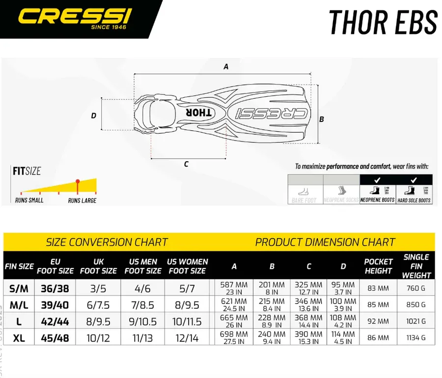 Cressi Thor EBS Scuba Fins