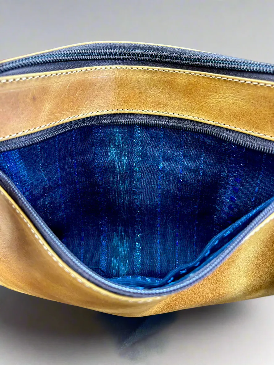 Crossbody w/ Woven Embroidered Guatemalan Strap - Camel