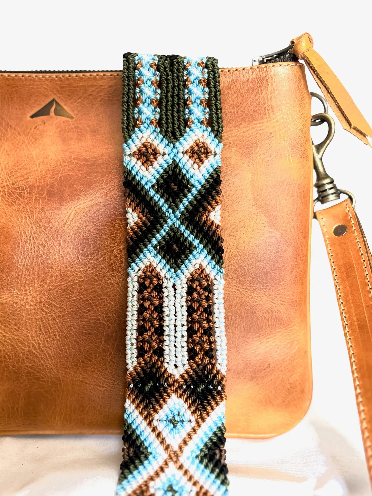 Crossbody w/ Woven Embroidered Guatemalan Strap - Camel