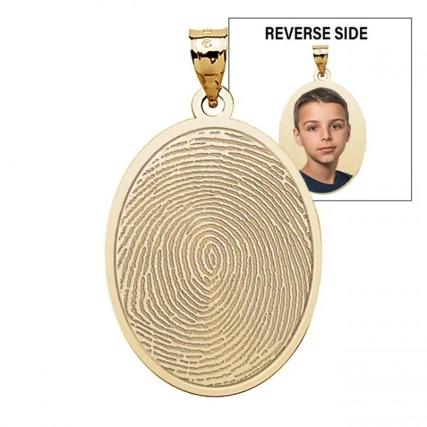 Custom Fingerprint Oval Charm or Pendant with Reverse Photo Option Jewelry