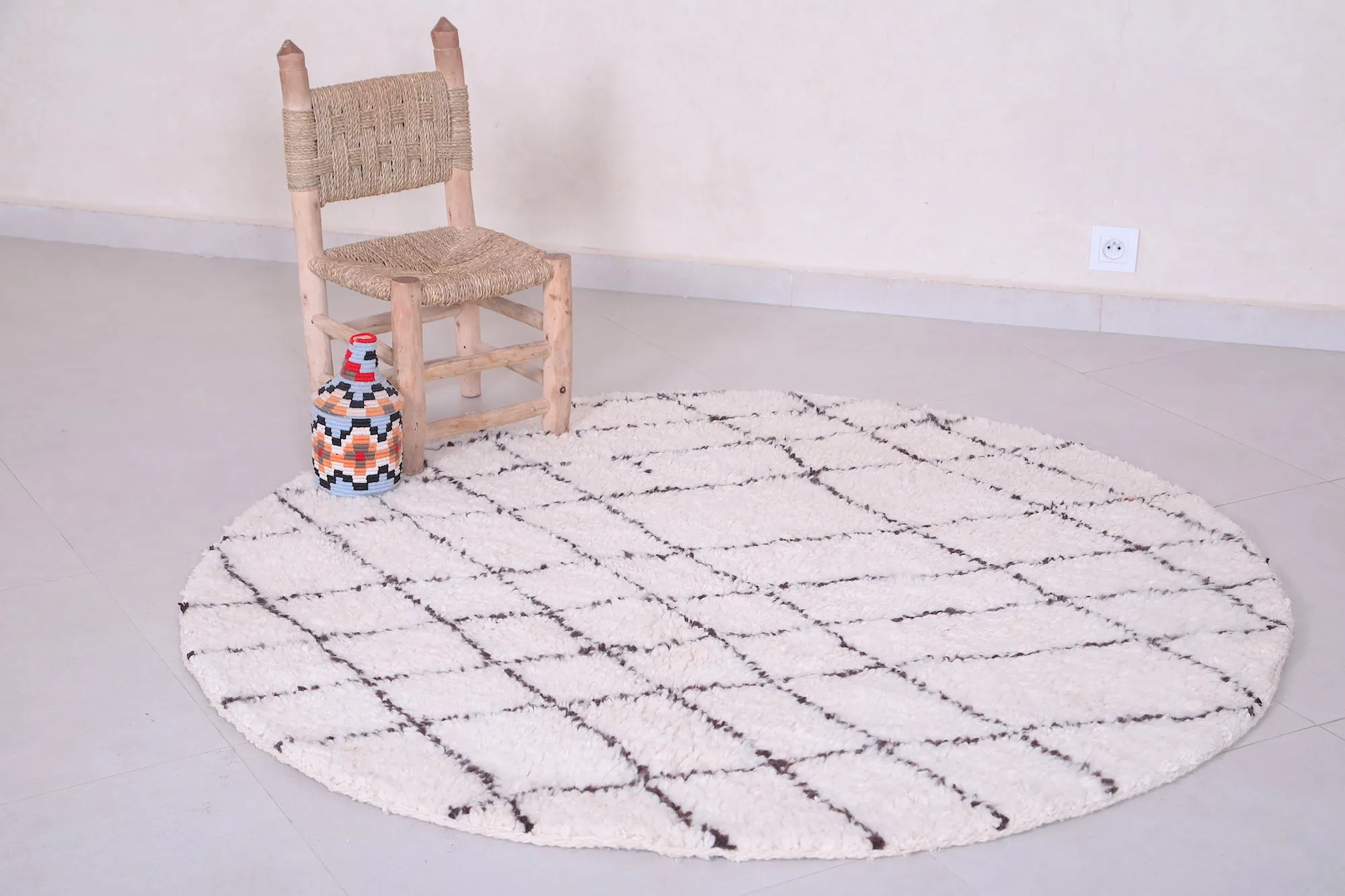 Custom Moroccan rug - custom rounded handmade rug