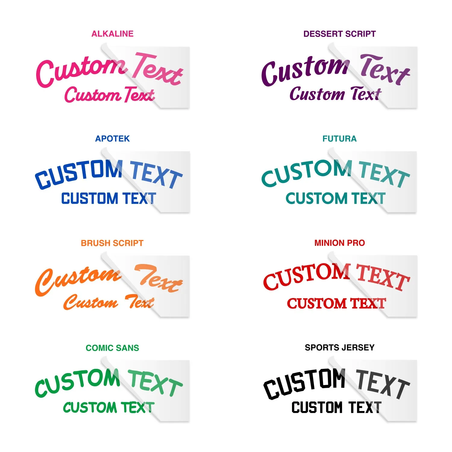 Custom Two Row Arched Text Heat Transfer