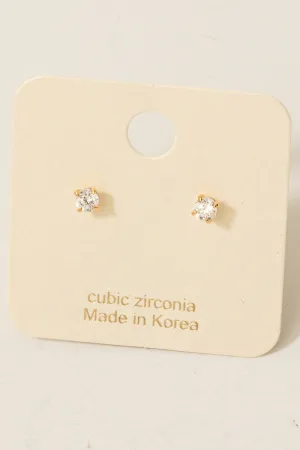 Dainty Zirconia Rhinestone Gold Stud Earrings