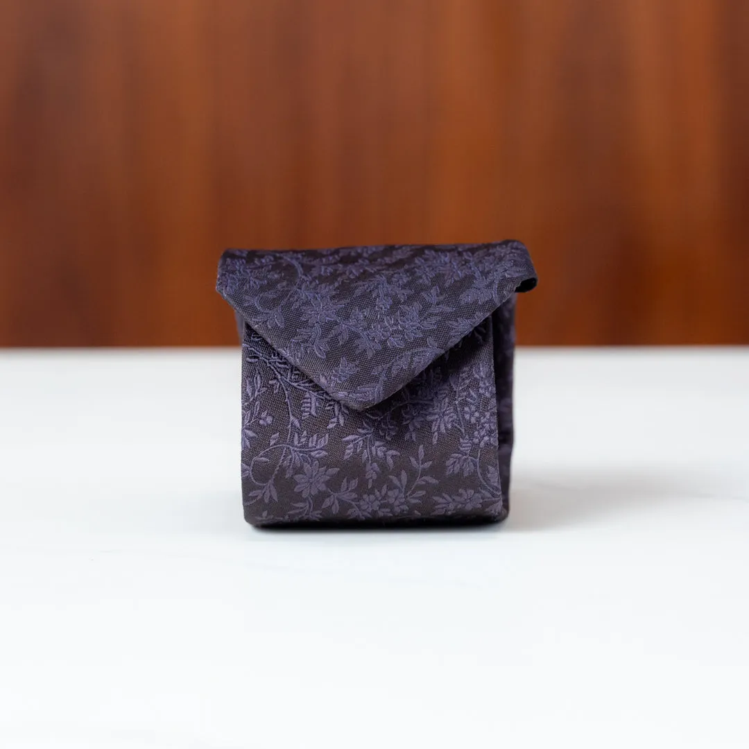 Dark Blue Subtle Floral Silk Necktie