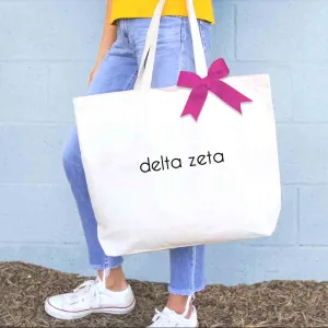 Delta Zeta Tote Bag with Bow in Sorority Color