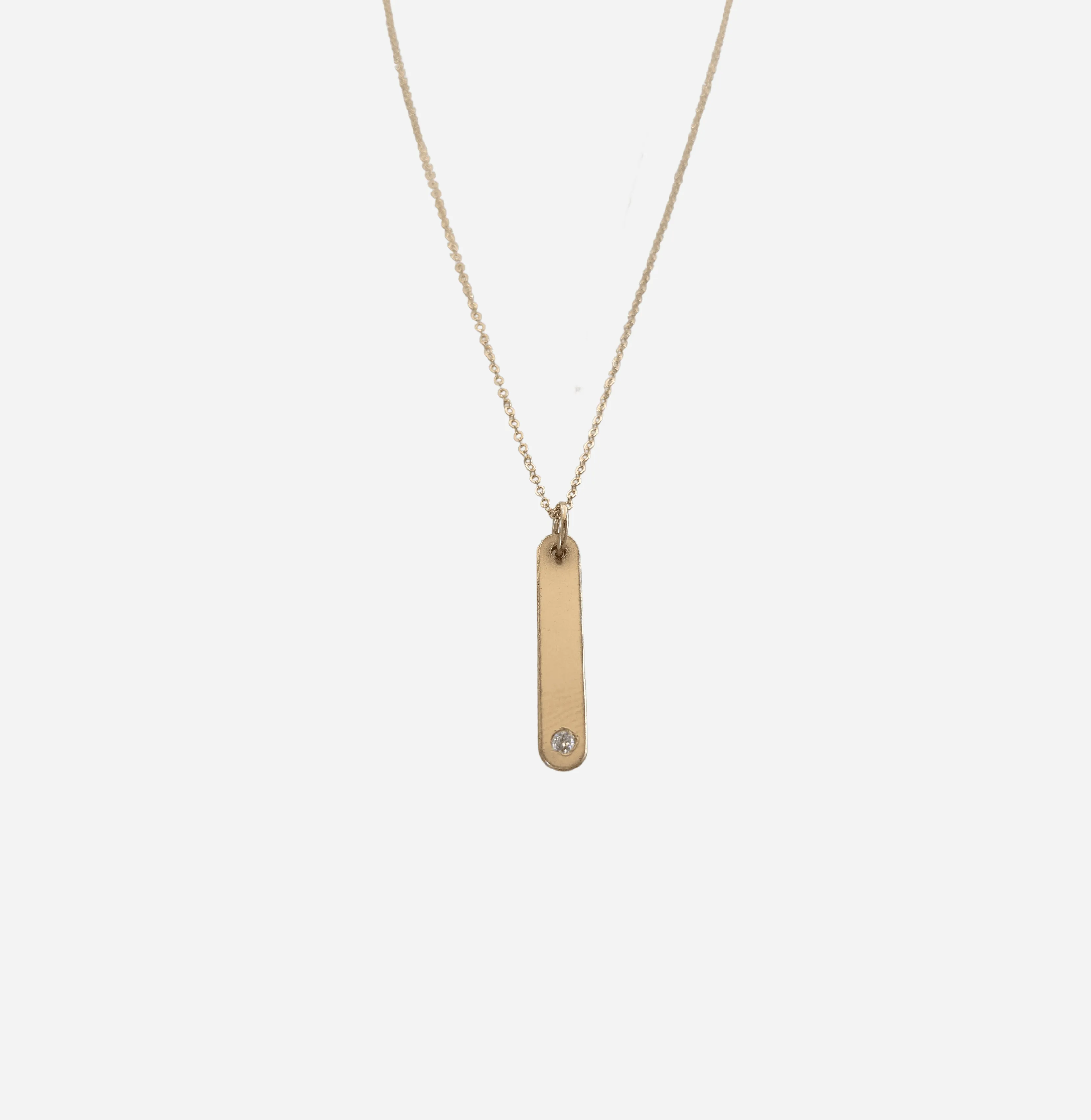 Diamond Bar Necklace - Rounded