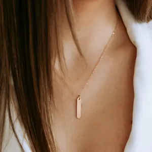 Diamond Bar Necklace - Rounded