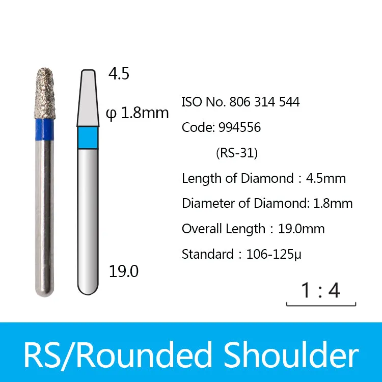 Diamond Bur - Rounded Shoulder, 994554, 994555, 994556