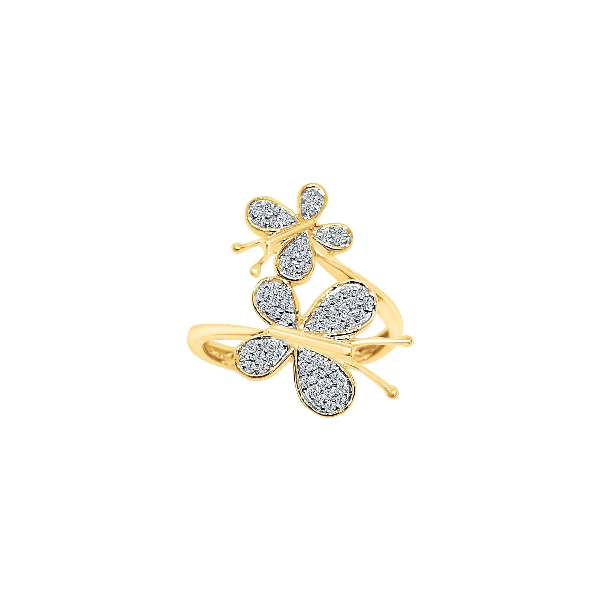 Diamond Bypass Butterfly Ring (14K)