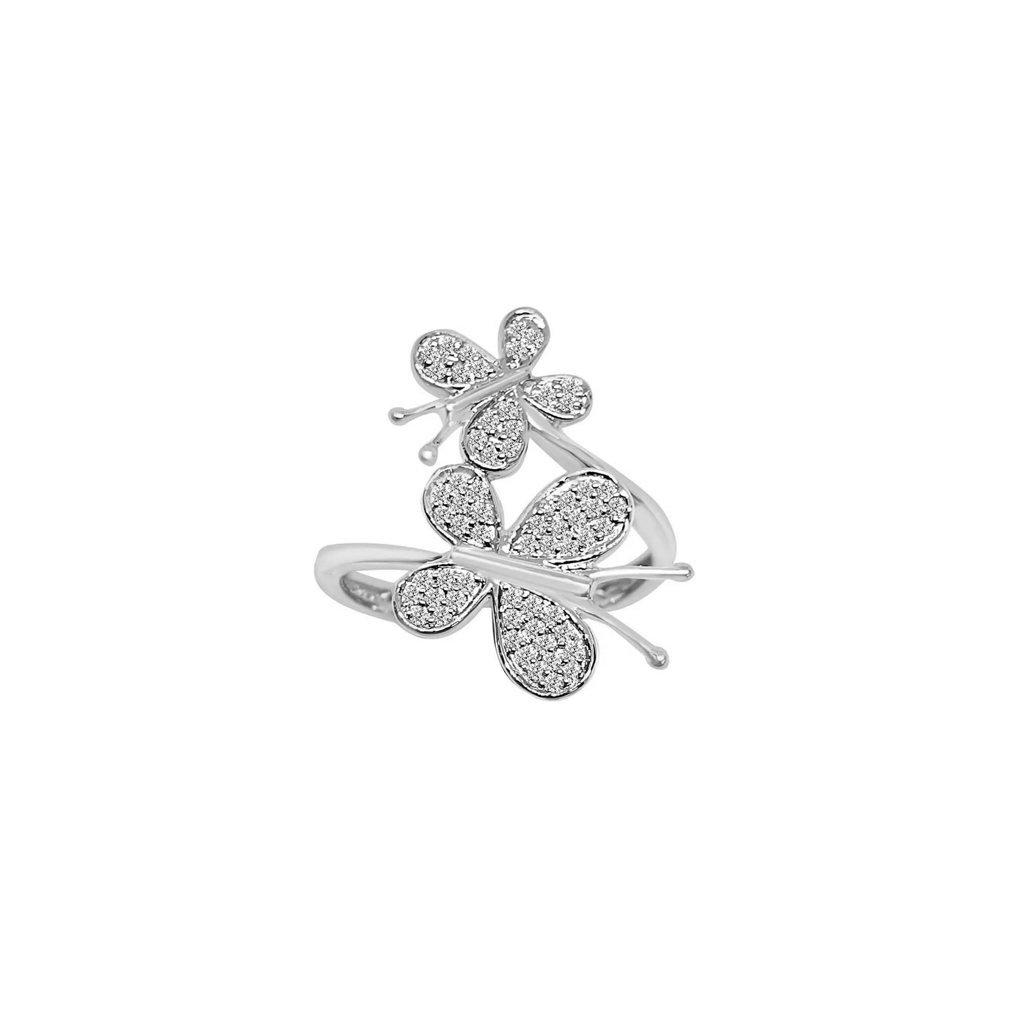 Diamond Bypass Butterfly Ring (14K)