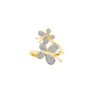 Diamond Bypass Butterfly Ring (14K)