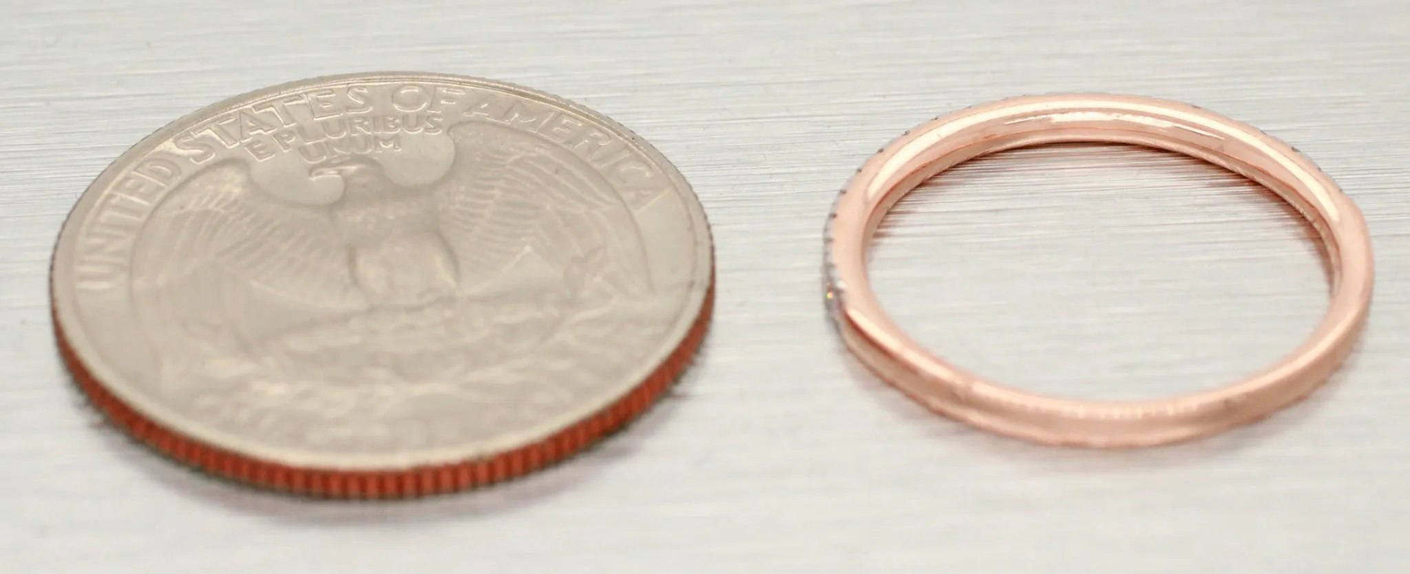 Diamond Channel-Set Wedding Band 0.26ctw | Women's Thin 14k Rose Gold Ring