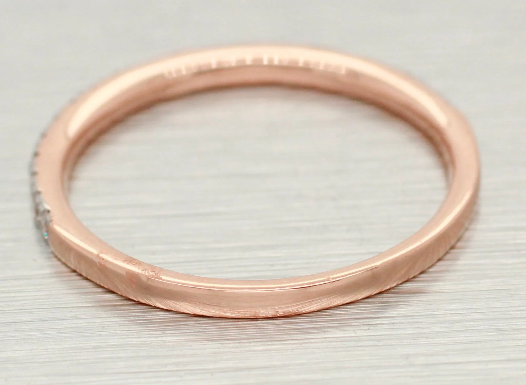 Diamond Channel-Set Wedding Band 0.26ctw | Women's Thin 14k Rose Gold Ring