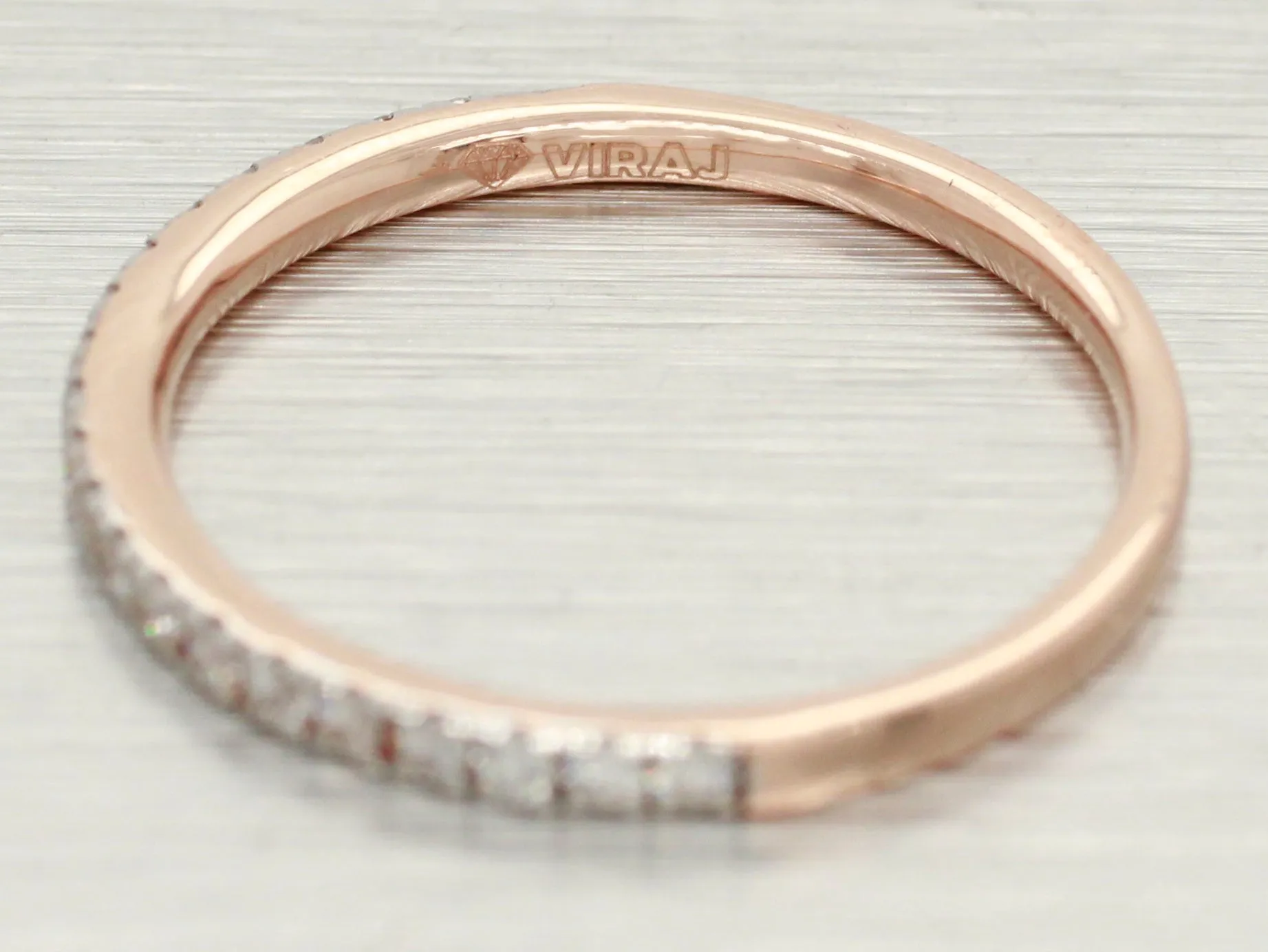 Diamond Channel-Set Wedding Band 0.26ctw | Women's Thin 14k Rose Gold Ring