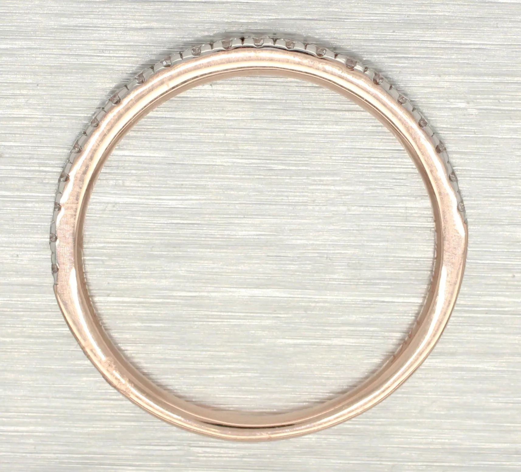 Diamond Channel-Set Wedding Band 0.26ctw | Women's Thin 14k Rose Gold Ring