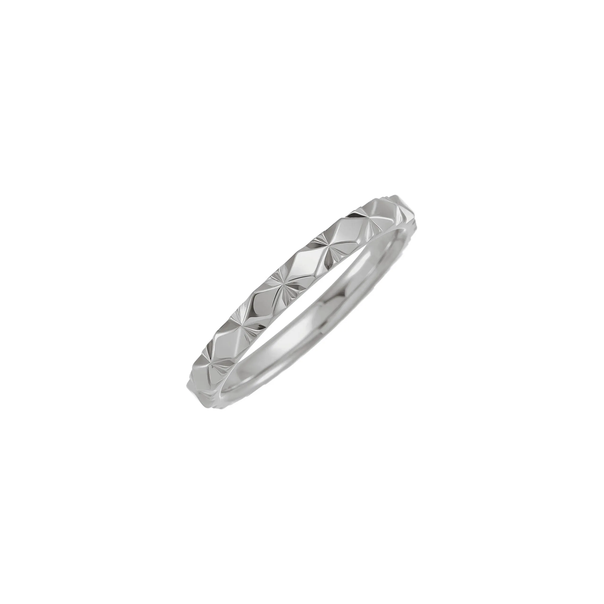 Diamond Faceted Pattern Ring