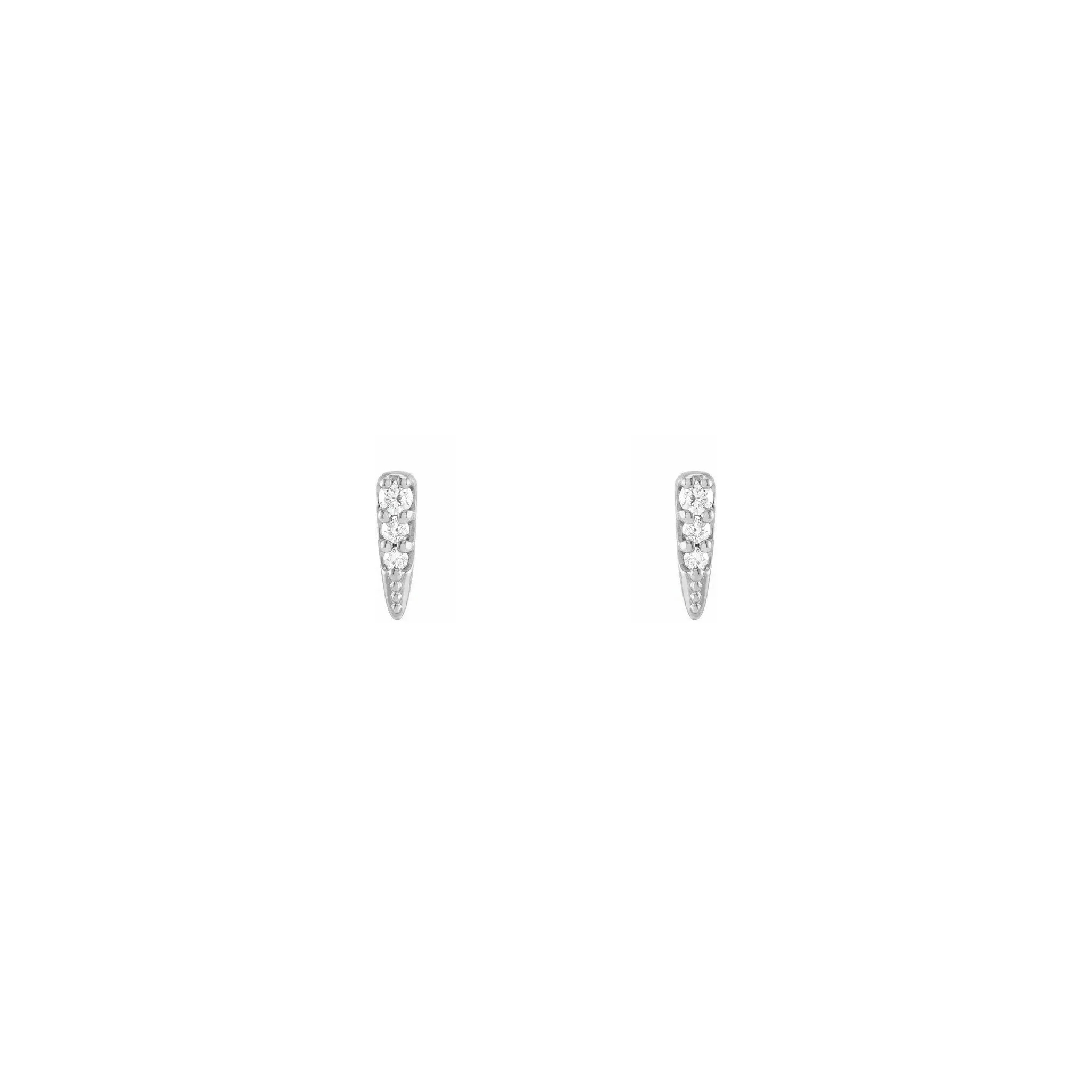 Diamond Incrusted Spike Stud Earrings