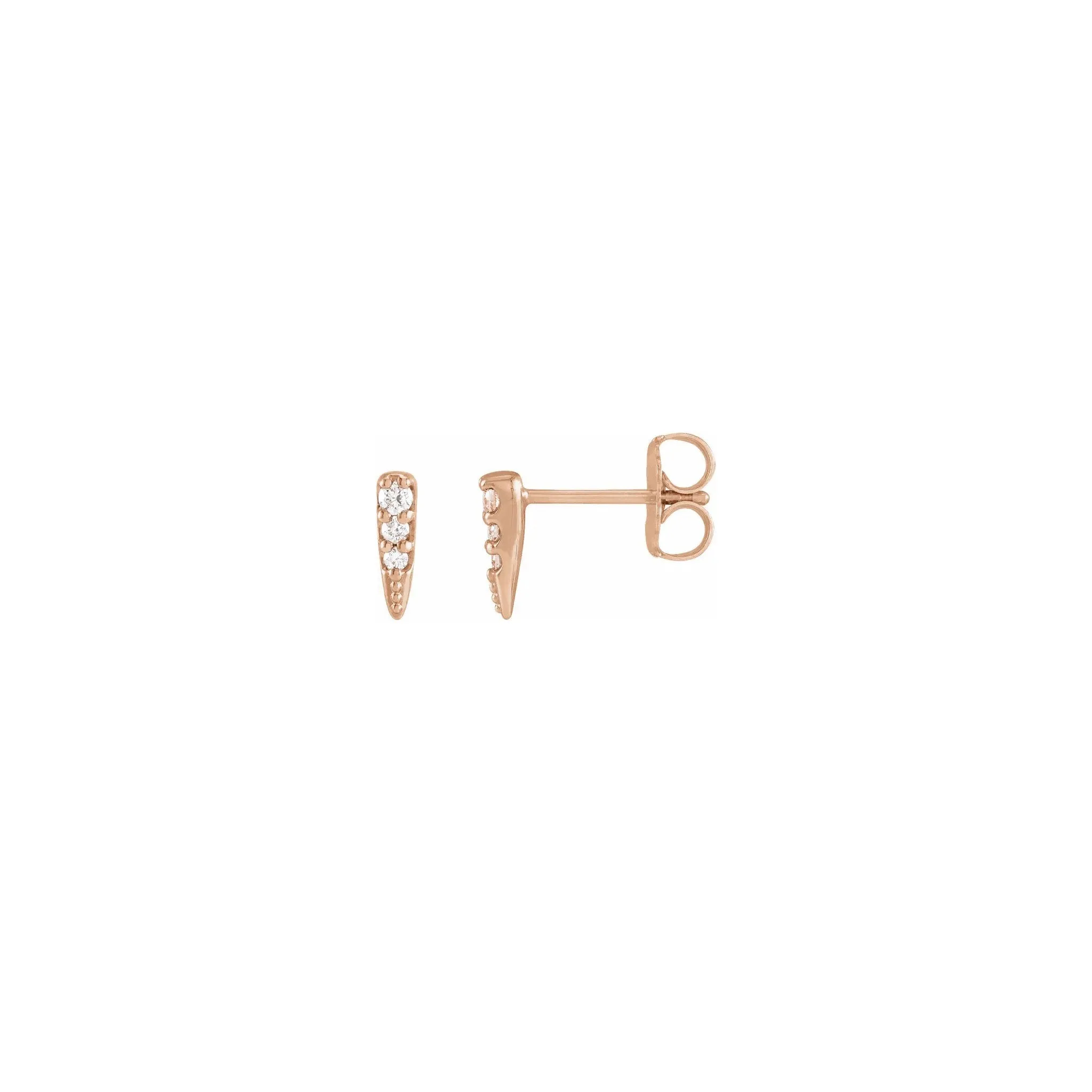 Diamond Incrusted Spike Stud Earrings