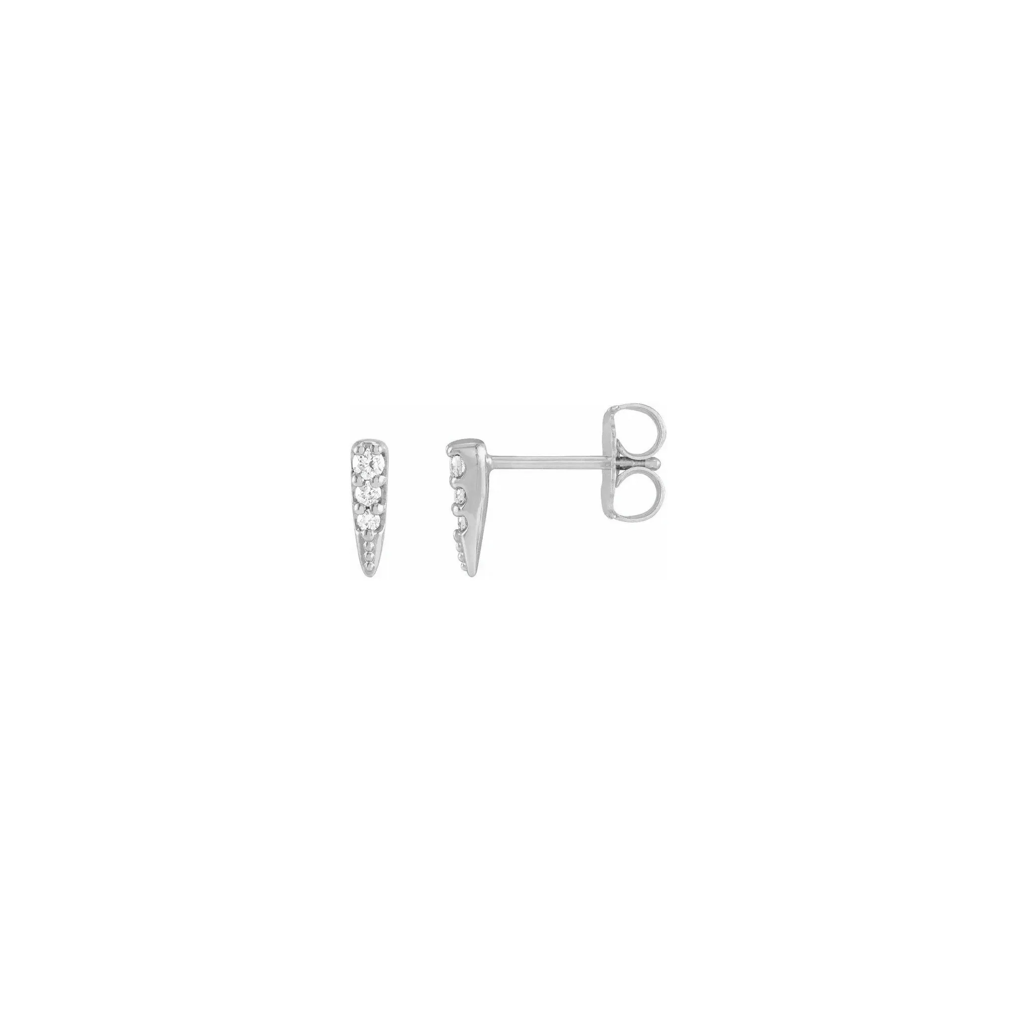 Diamond Incrusted Spike Stud Earrings