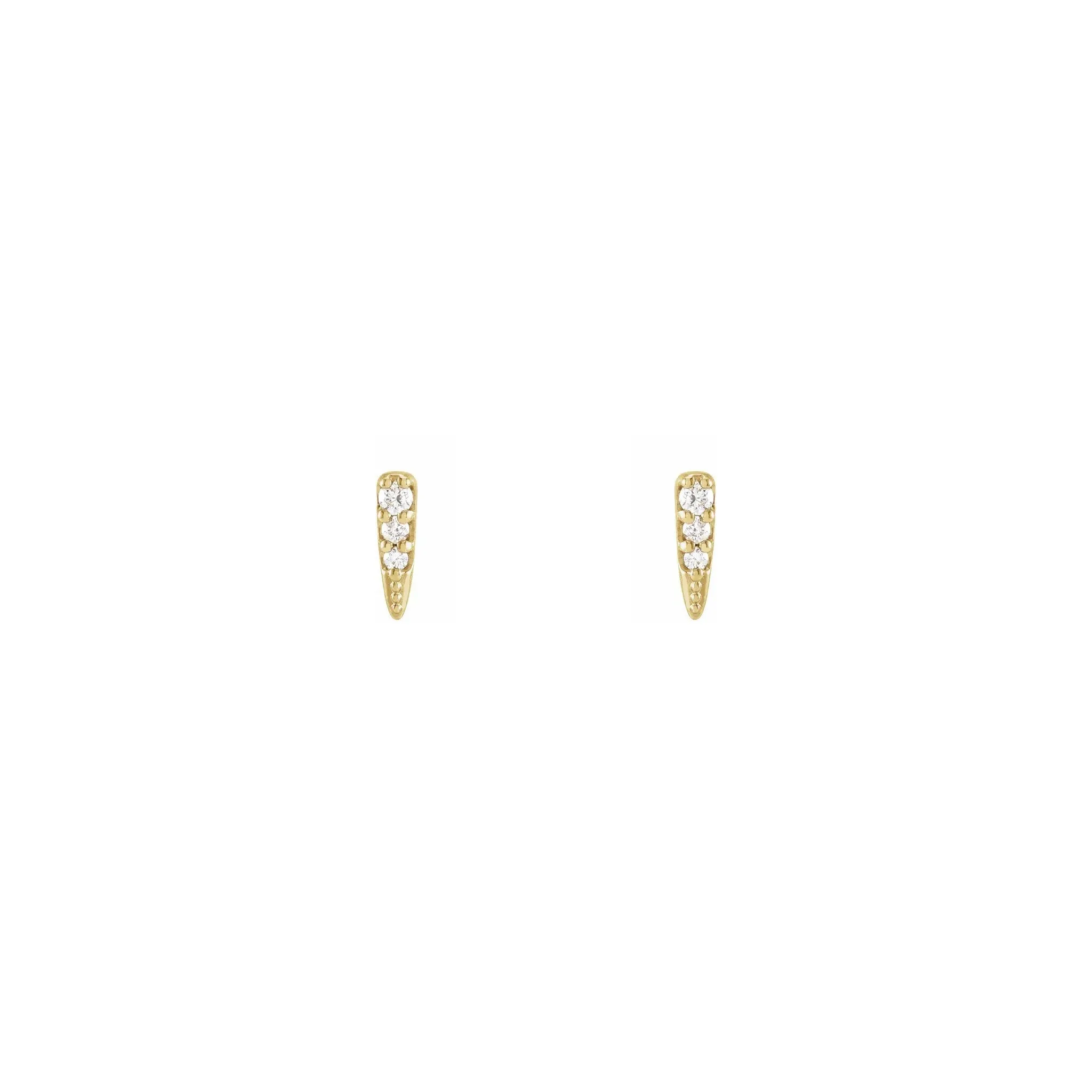 Diamond Incrusted Spike Stud Earrings