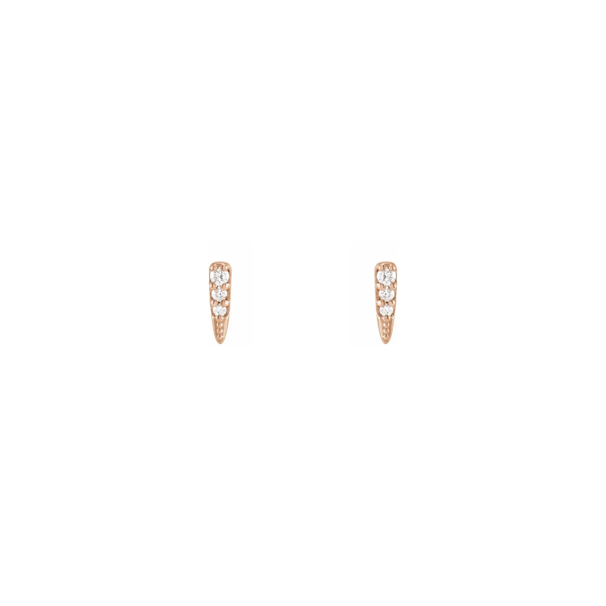 Diamond Incrusted Spike Stud Earrings