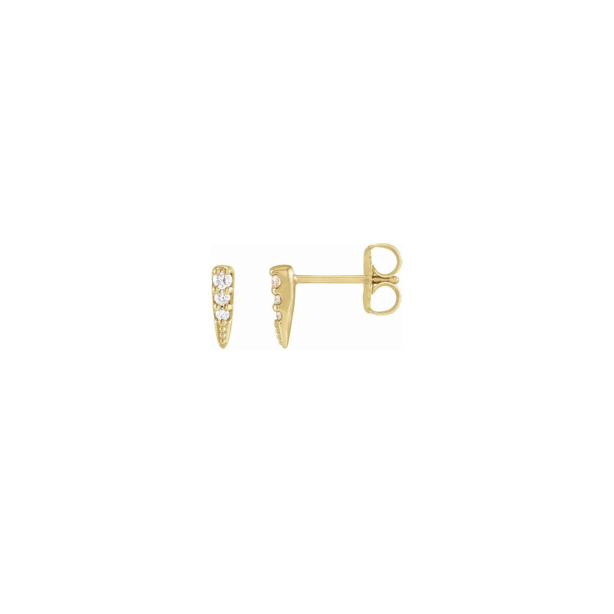 Diamond Incrusted Spike Stud Earrings