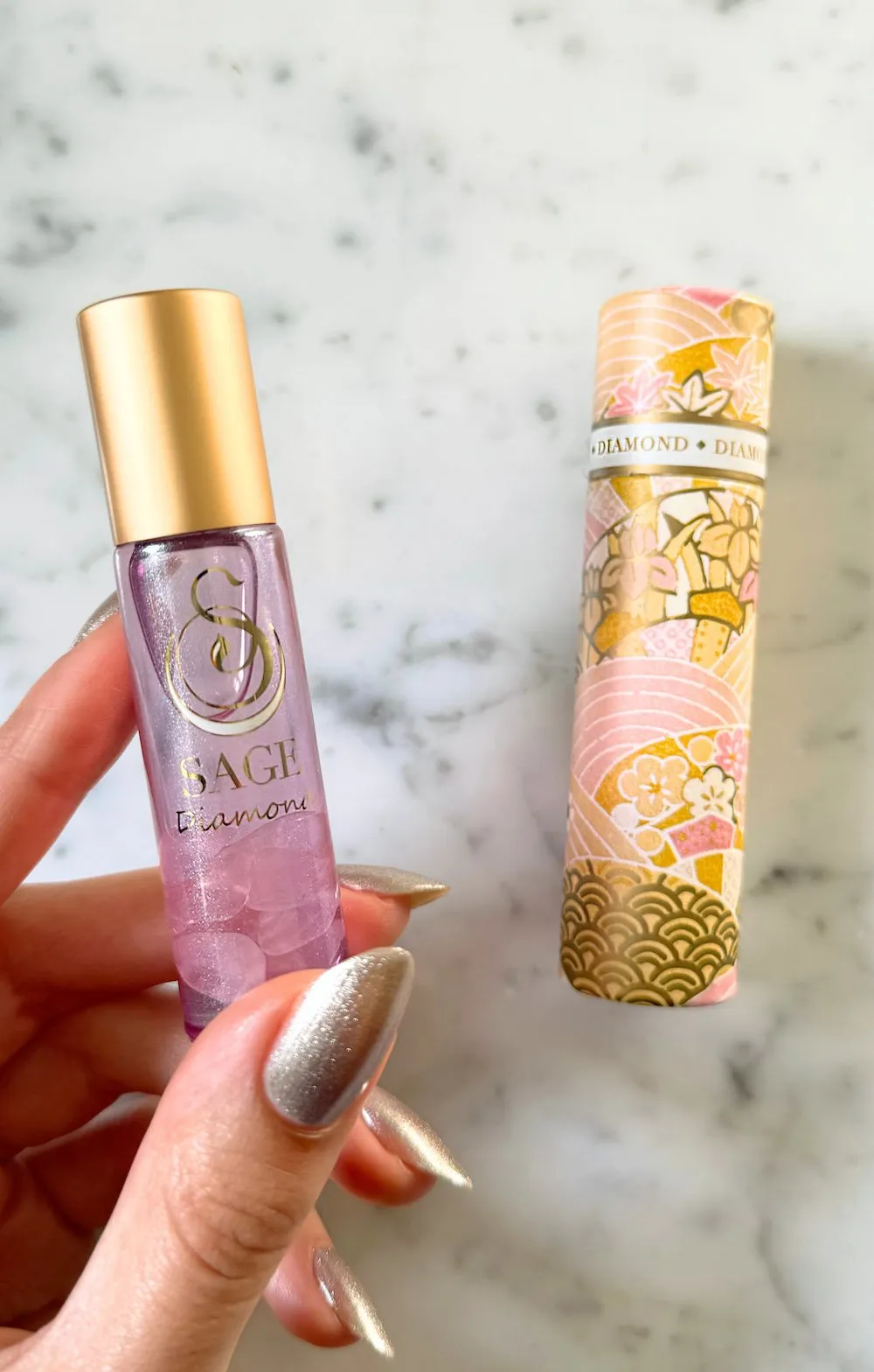 Diamond Limited Edition Shimmering 1/4 oz Gemstone Perfume Oil Concentrate Roll-On by Sage