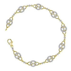 Diamond Linked Circle Fashion Bracelet 1/2 CTTW in 10K Yellow Gold