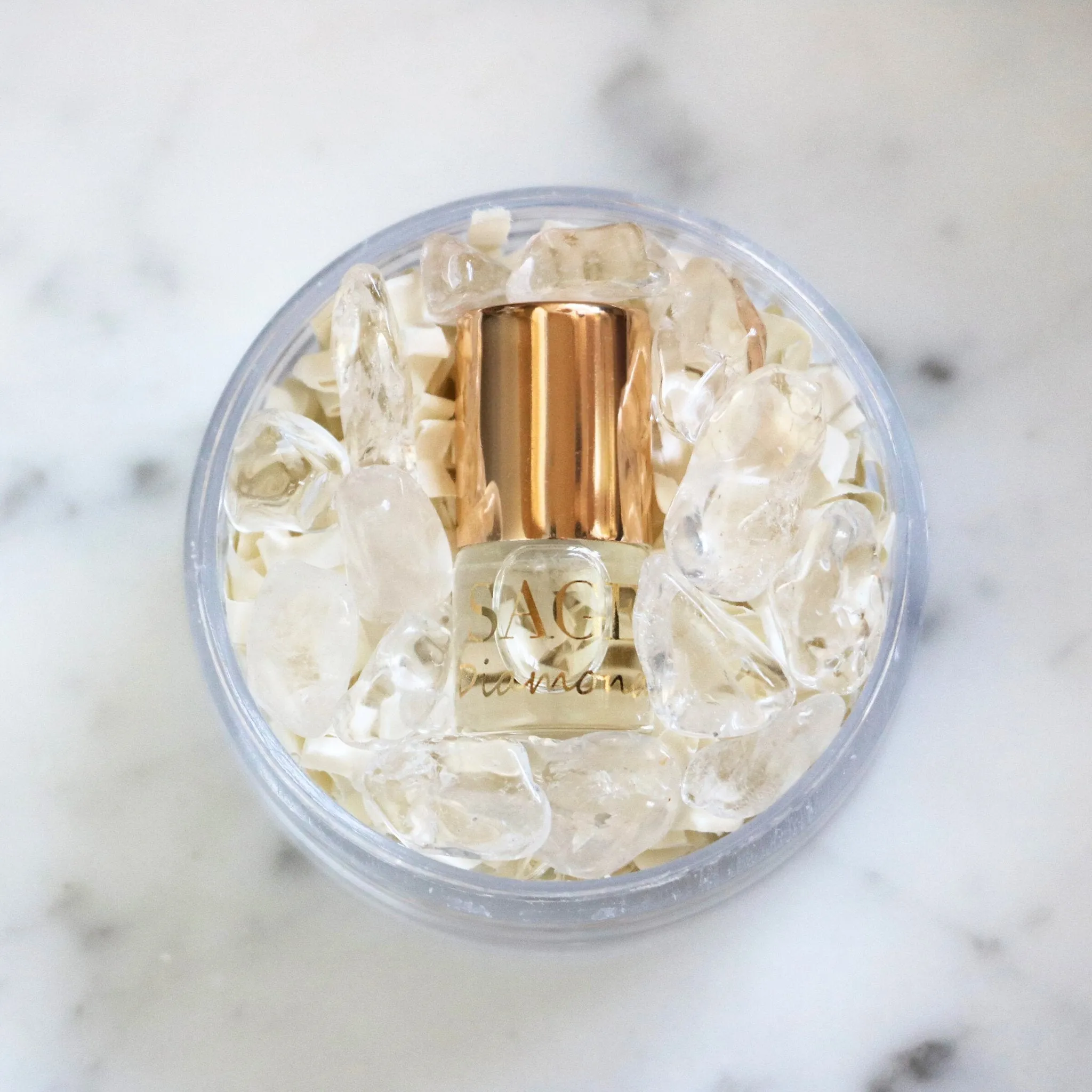 Diamond Perfume Oil Concentrate Mini Rollie with Gemstones by Sage