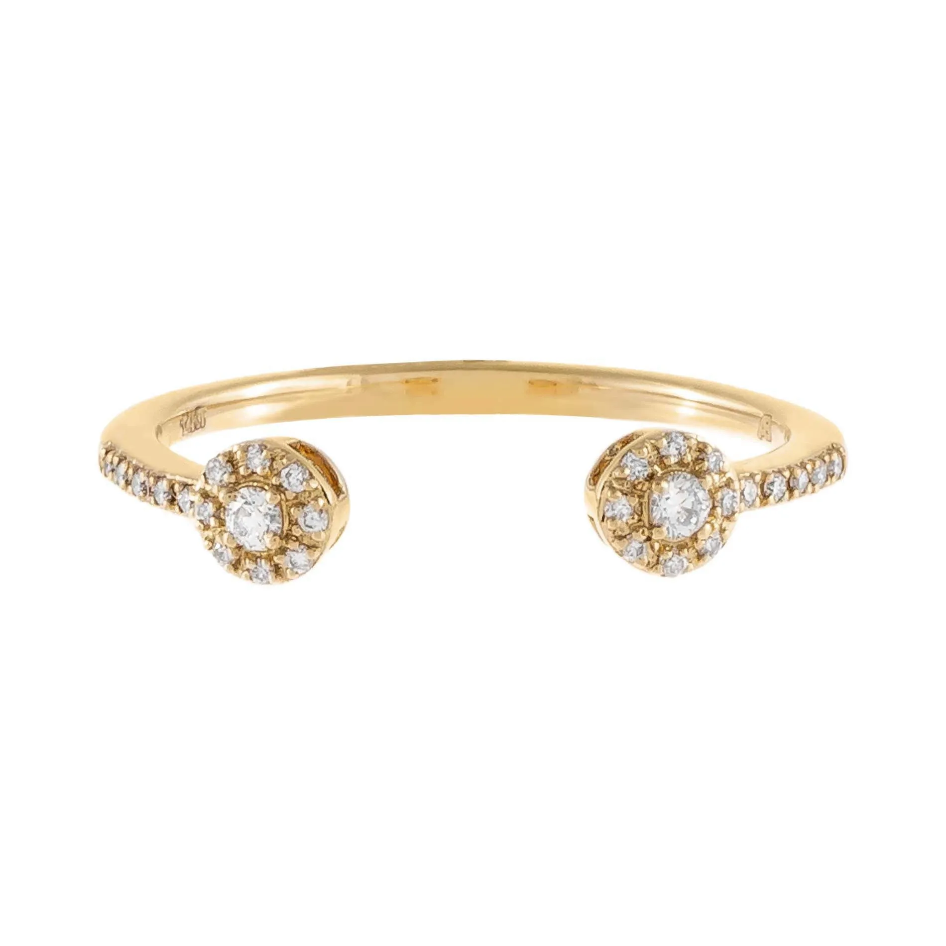Diamond Rounded Claw Ring 14K