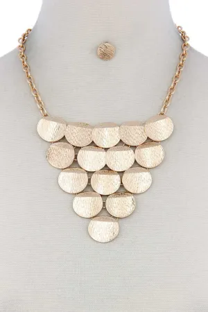 Disc Linked Bib Necklace