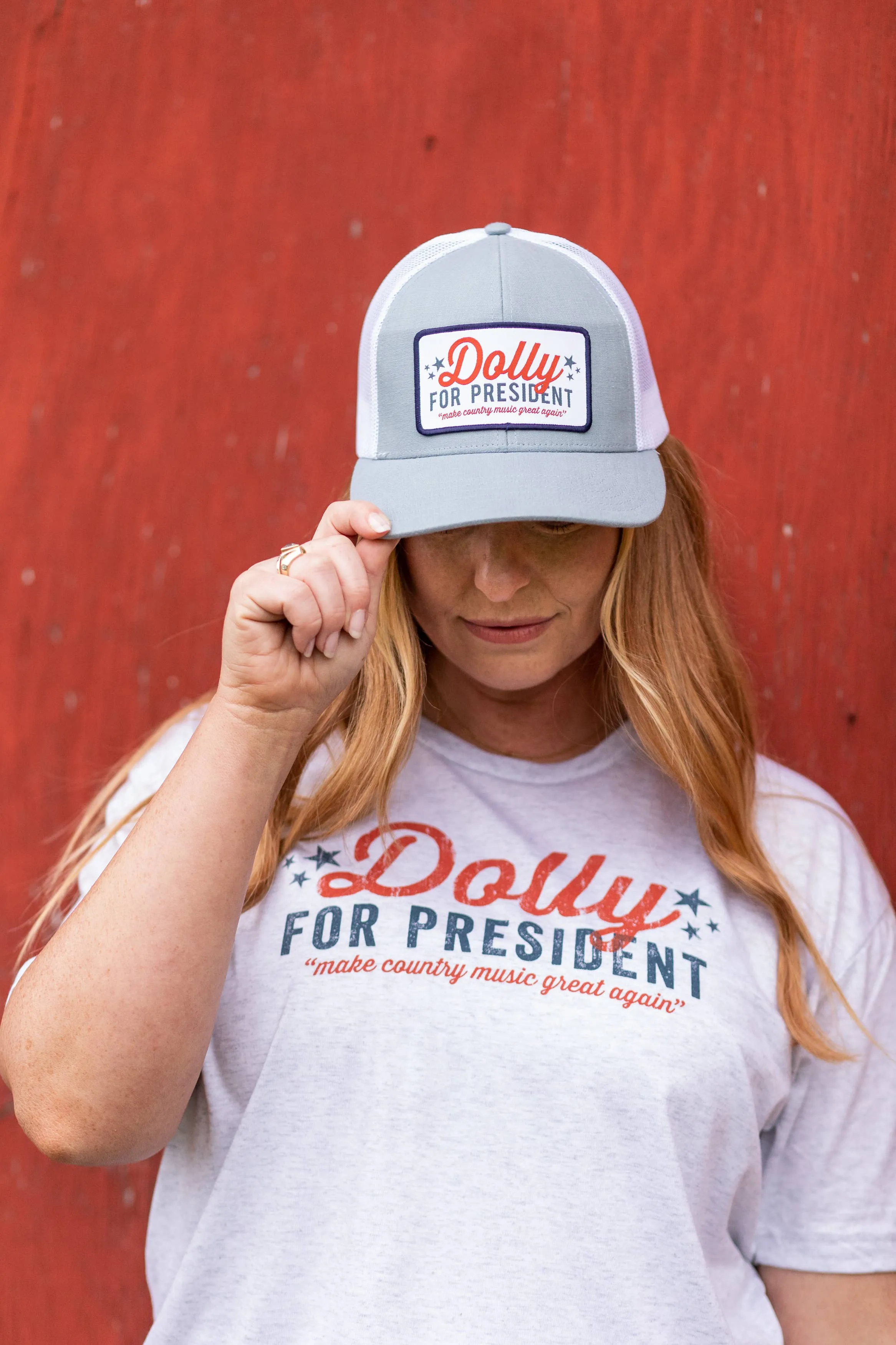 Dolly for President Patch - Trucker Hat Southern Fried Design Barn