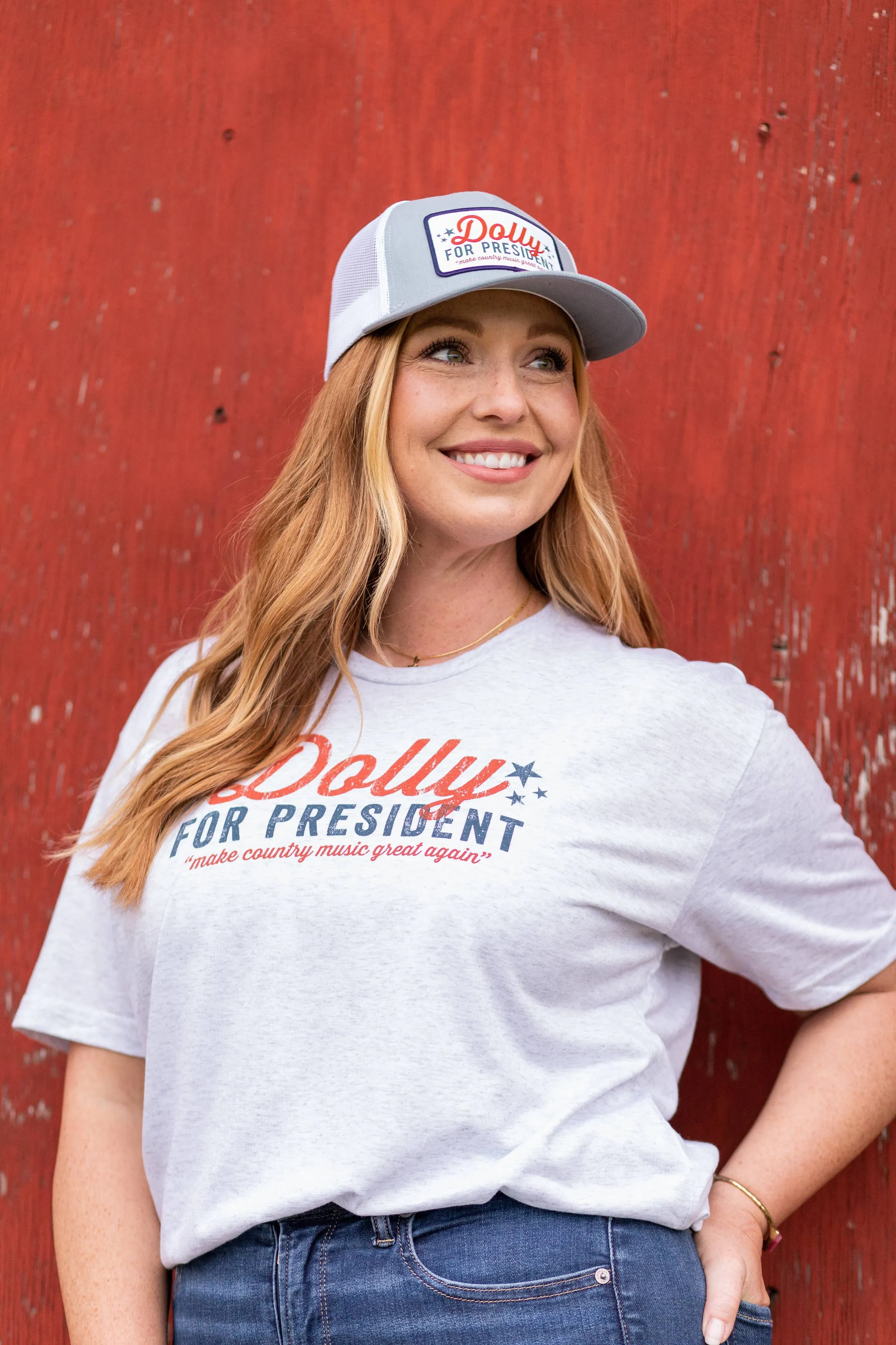 Dolly for President Patch - Trucker Hat Southern Fried Design Barn