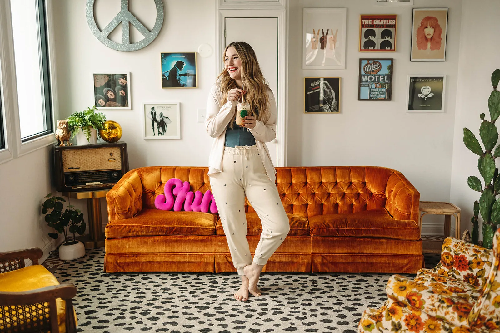 dominique button down in cream