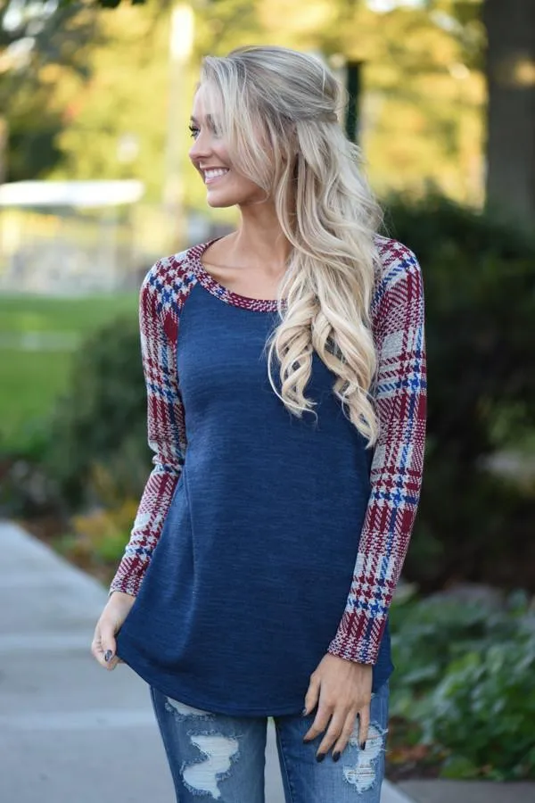 Don't Be Subtle Top ~ Navy