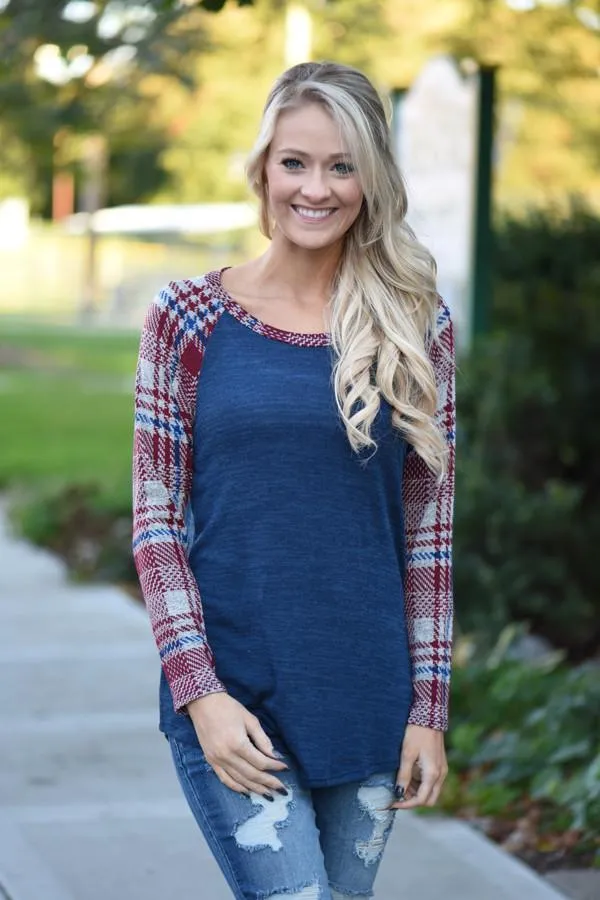 Don't Be Subtle Top ~ Navy
