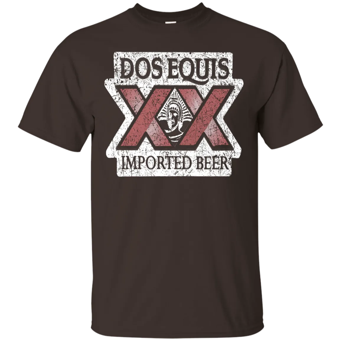 Dos Equis XX Lager Beer T-Shirt Custom Designed Worn Label Pattern