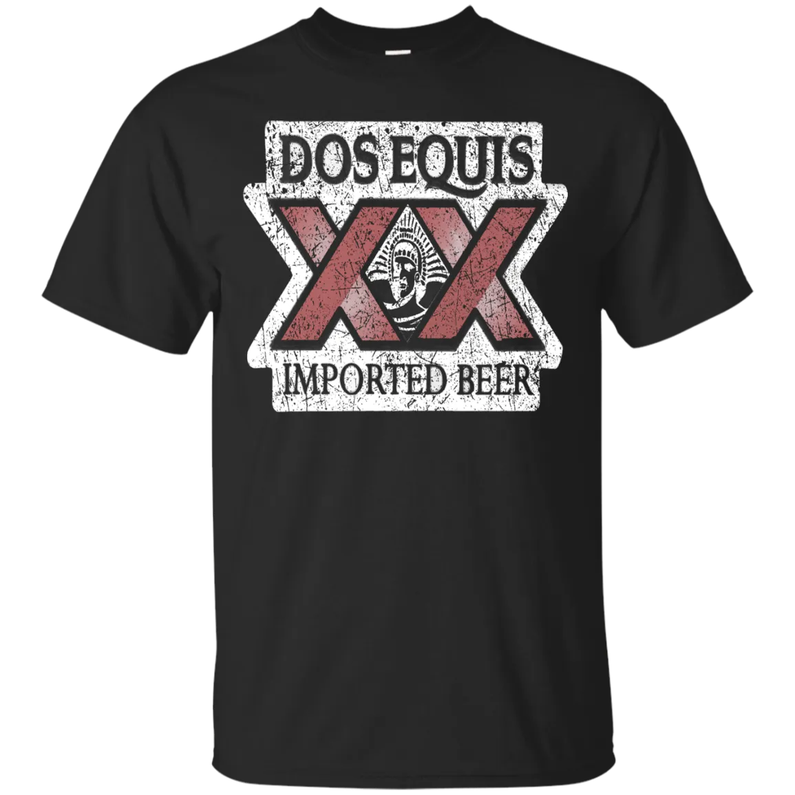 Dos Equis XX Lager Beer T-Shirt Custom Designed Worn Label Pattern