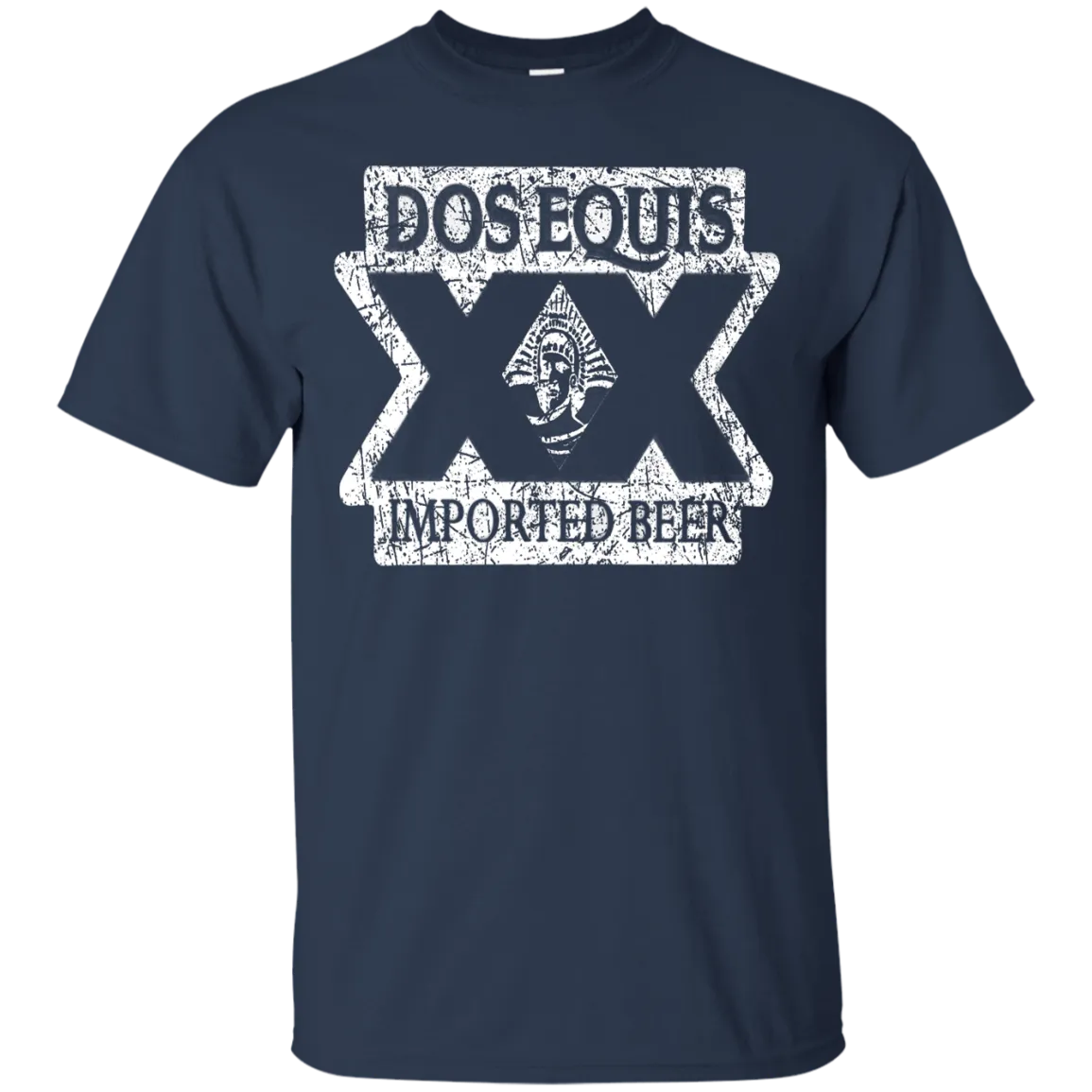 Dos Equis XX Lager Beer T-Shirt Custom Designed Worn Label Pattern
