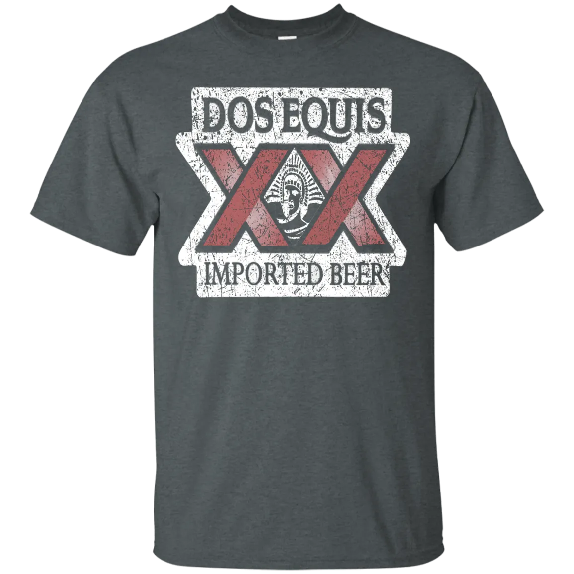 Dos Equis XX Lager Beer T-Shirt Custom Designed Worn Label Pattern