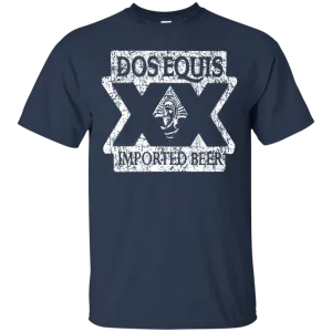 Dos Equis XX Lager Beer T-Shirt Custom Designed Worn Label Pattern
